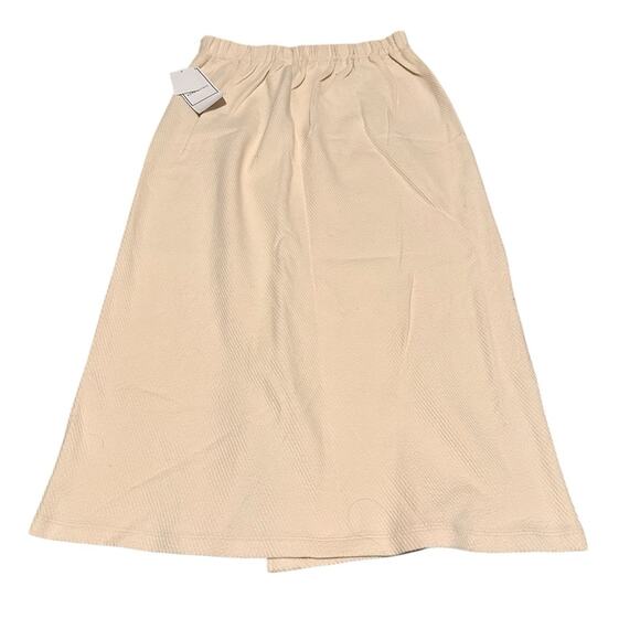 Rope Picnic Cotton Textured Midi Skirt, Ivory Cream Off-White Minimalist, 6 (38) - Picture 6 of 7